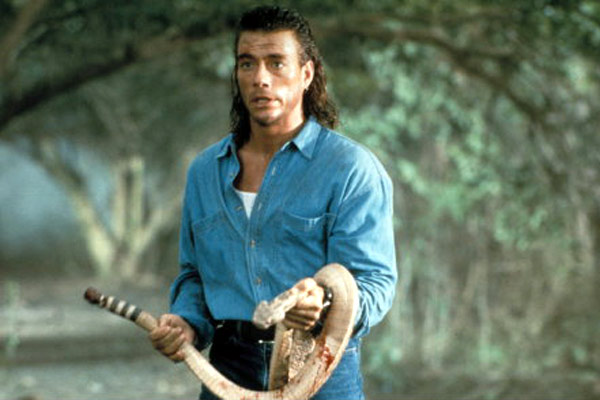 JCVD setting his patented rattlesnake trap